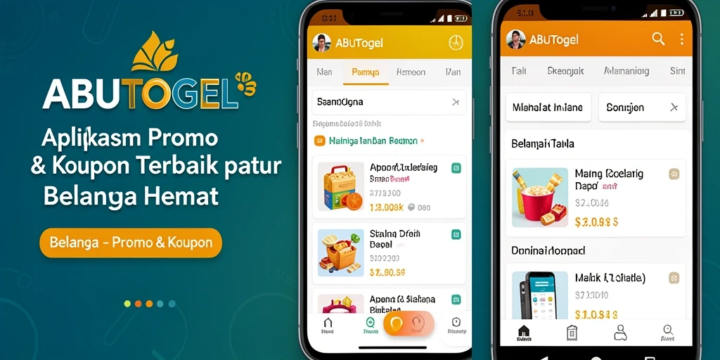 Tampilan antarmuka ABUTOGEL dengan berbagai fitur promo dan kupon.