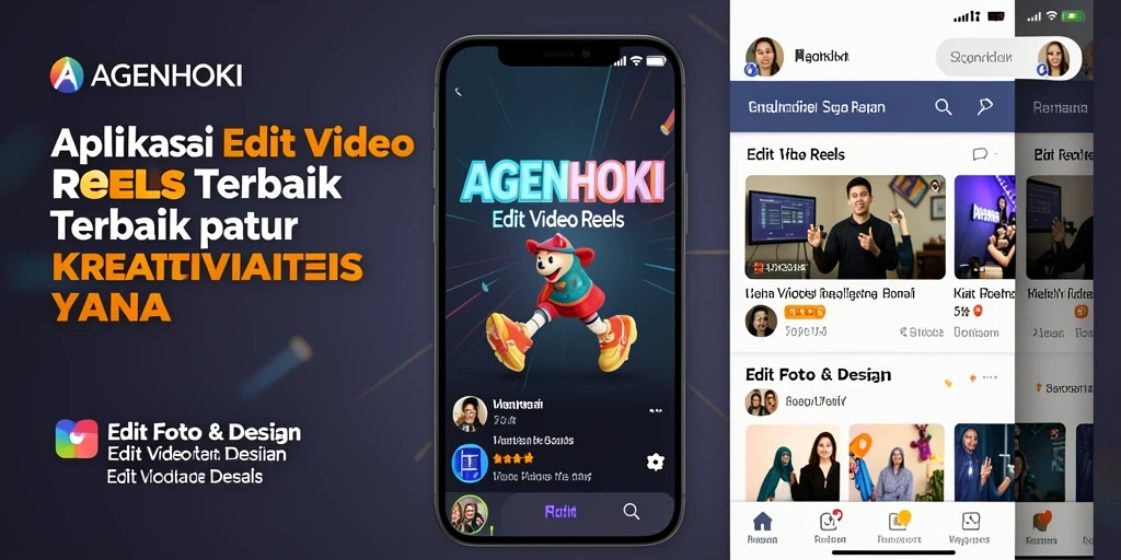 Antarmuka pengguna AGENHOKI saat mengedit video reels.