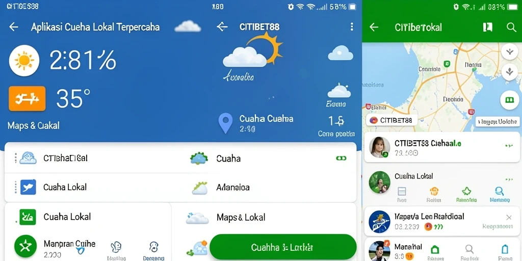 Screenshot utama CITIBET88 menampilkan antarmuka cuaca lokal yang informatif.