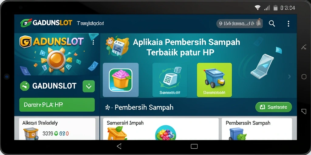 Tampilan antarmuka aplikasi GADUNSLOT untuk pembersihan sampah.