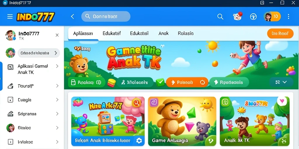 Tampilan antarmuka INDO777 yang cerah dan interaktif untuk anak.