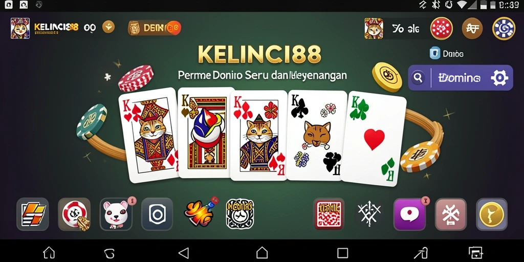 Antarmuka menarik KELINCI88 dengan tampilan permainan domino.