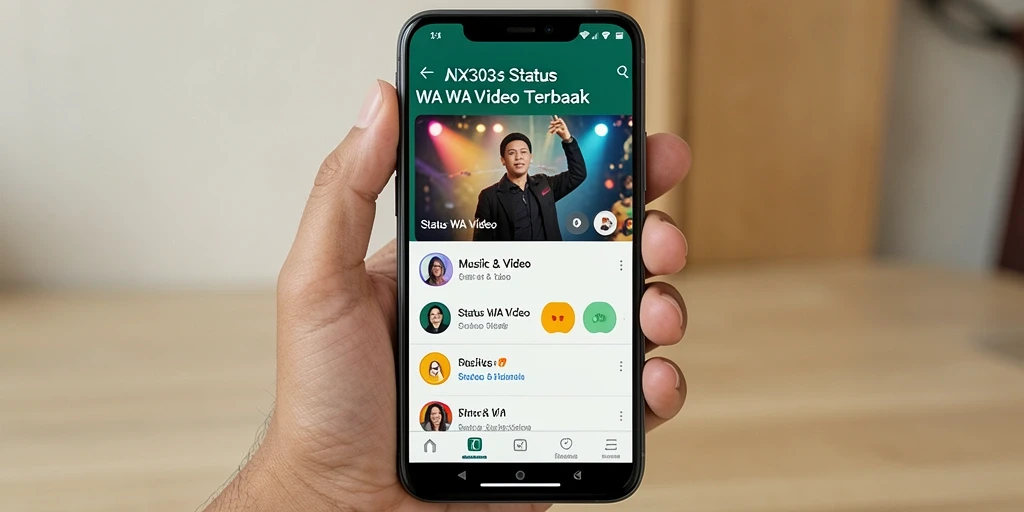 Antarmuka NX303 yang sederhana untuk mengedit status WA Video.