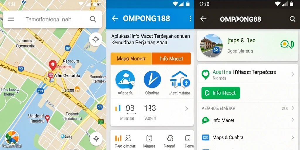 Antarmuka OMPONG188 yang menampilkan informasi kemacetan terkini.